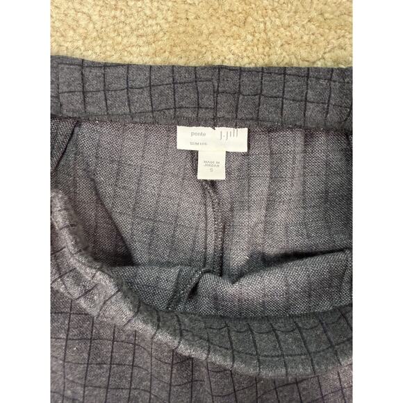 J.Jill Pants Small S Ponte Slim Leg Gray Check Pull On Stretch B607 - Picture 5 of 9